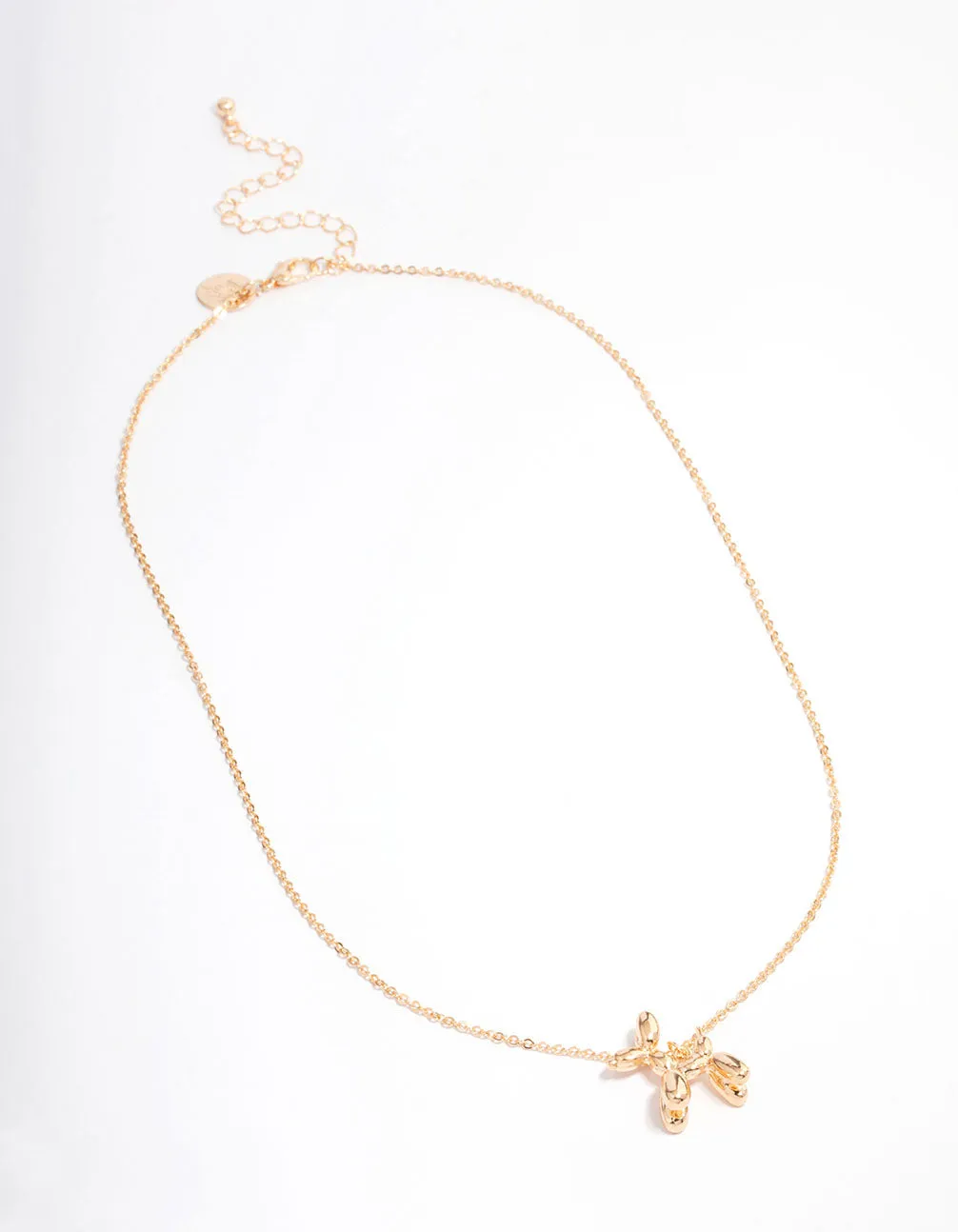 Gold Bubble Dog Short Necklace