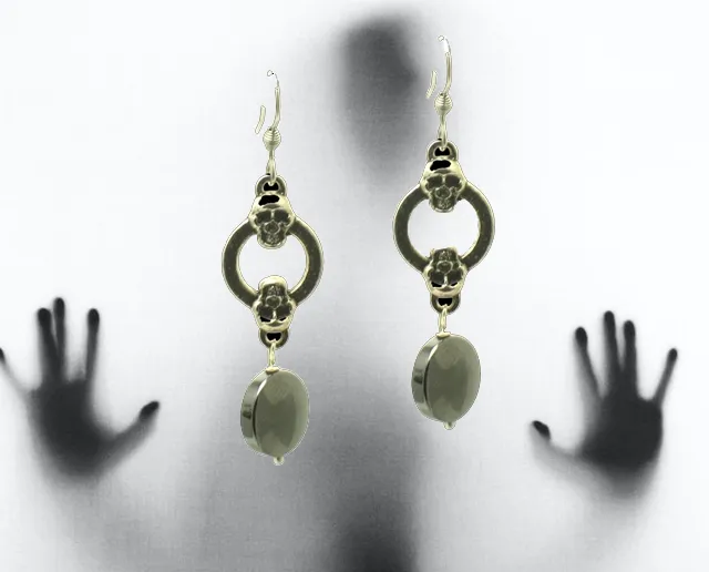 Gothic Black Silver Halloween Skull Earrings | A Spooky and Stylish Way to Add a Touch of Goth to Your Outfit