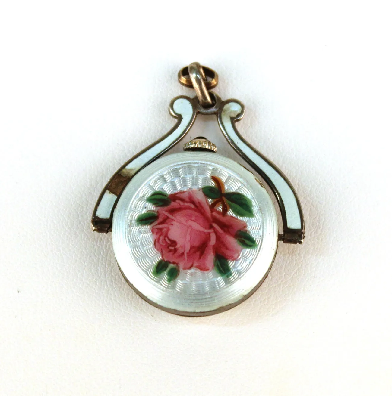 Guilloche and Enamel Watch Pendant