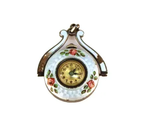 Guilloche and Enamel Watch Pendant