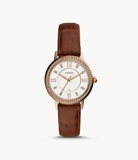 Gwen Three-Hand Date Leather Watch, Brown | Fossil