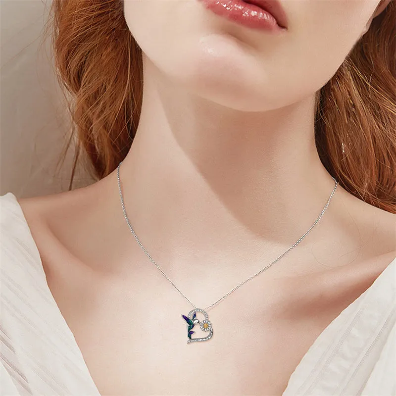 Hummingbird Urn Necklace for Ashes for Women Sterling Silver Bird Pendant Cremation Ashes Necklace Jewelry for Human Pets