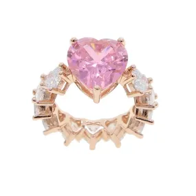 Icy Pink Heart Ring