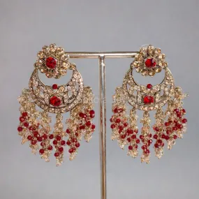 Janina Earrings - Maroon