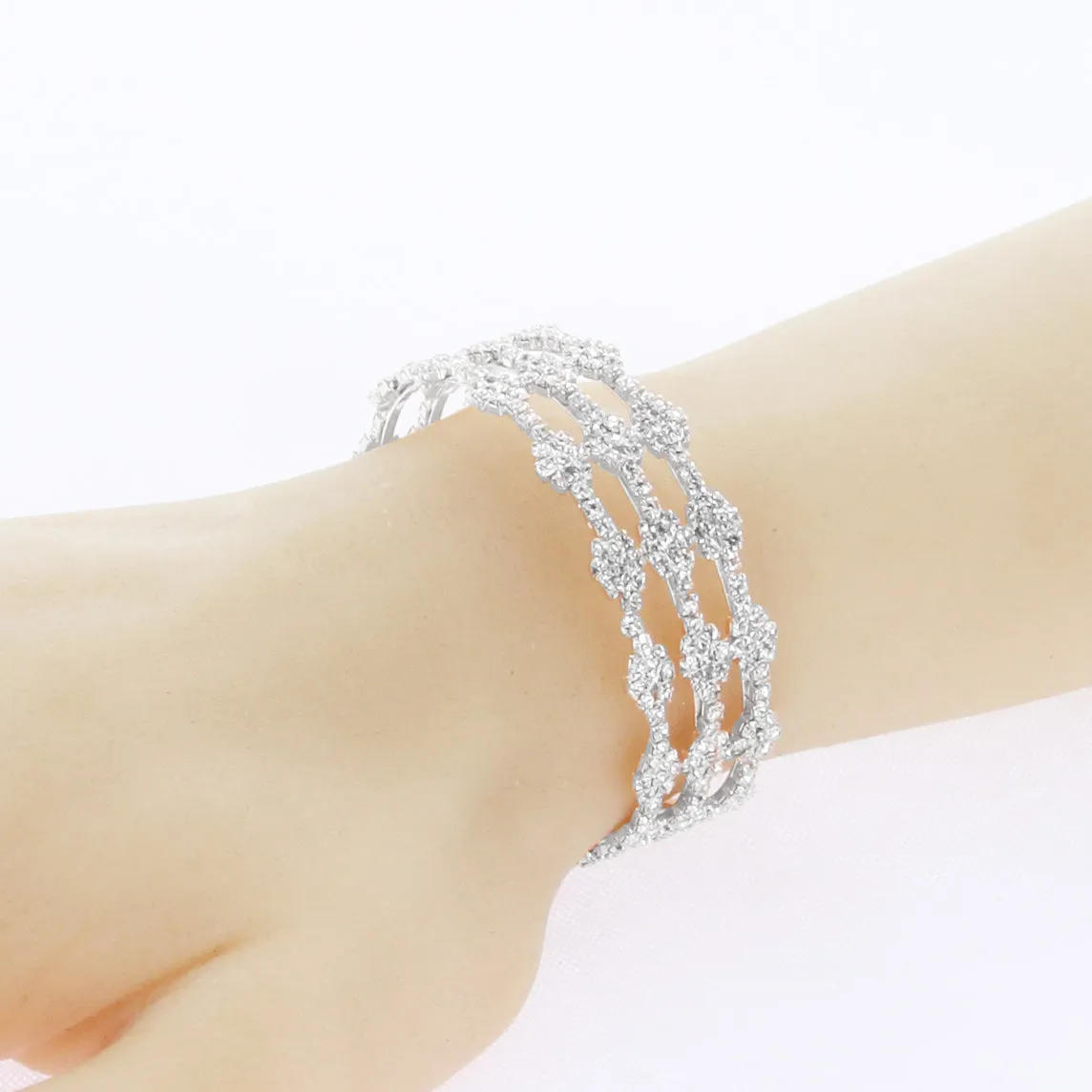 Josie Rhinestone Pave Cuff Bracelet