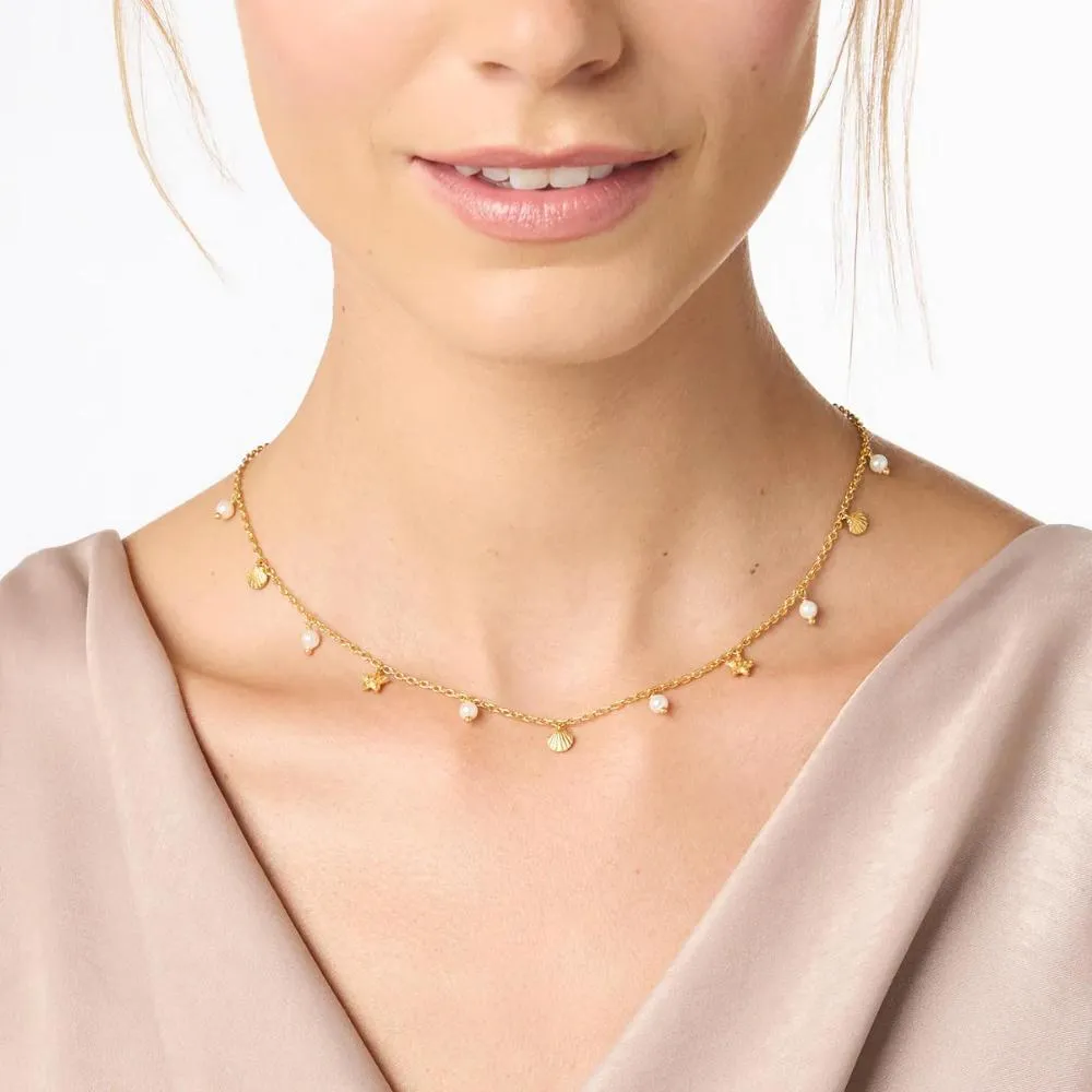 Julie Vos Sanibel Delicate Charm Necklace - Pearl