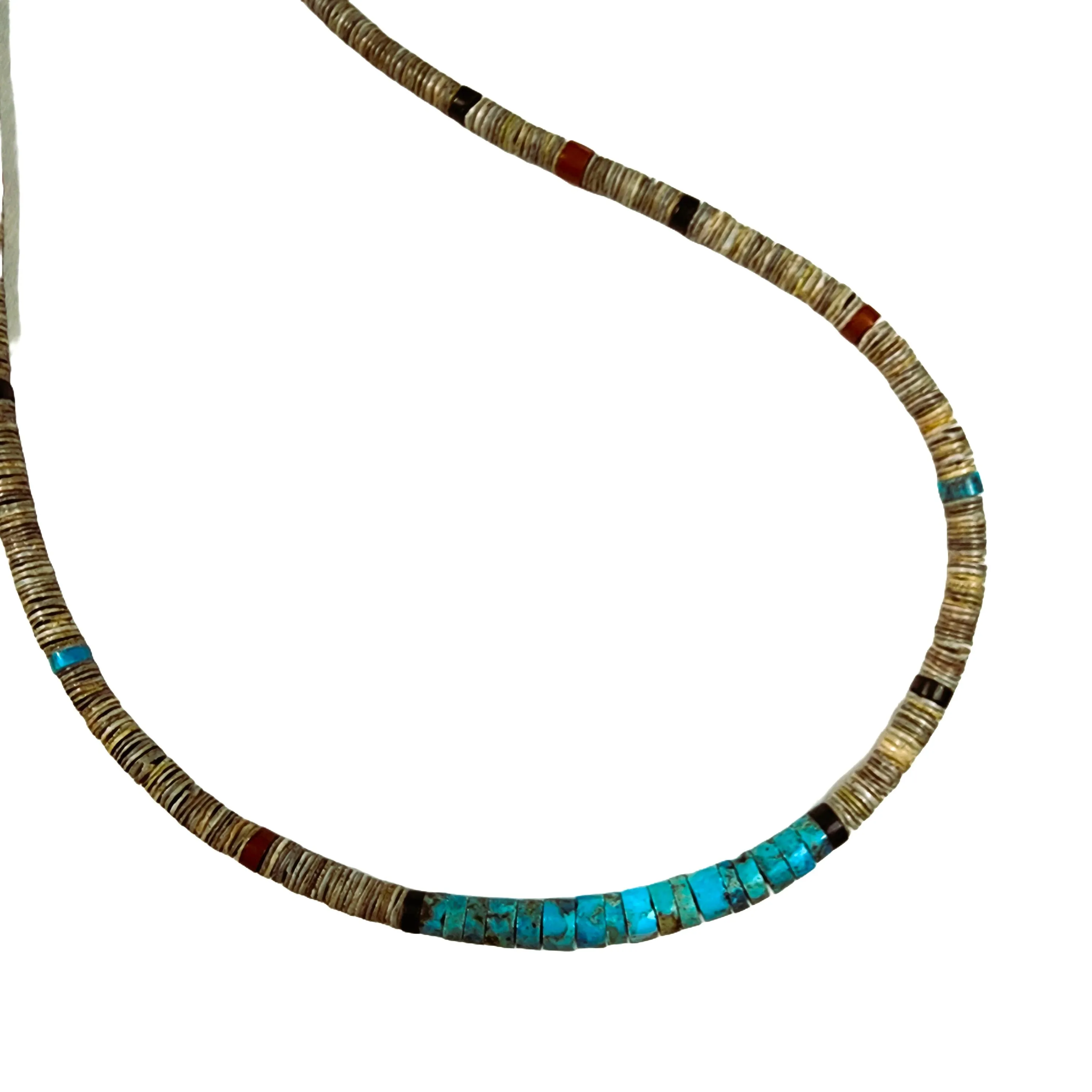 Kewa Pueblo Hand-rolled Necklace - 24.75 Long