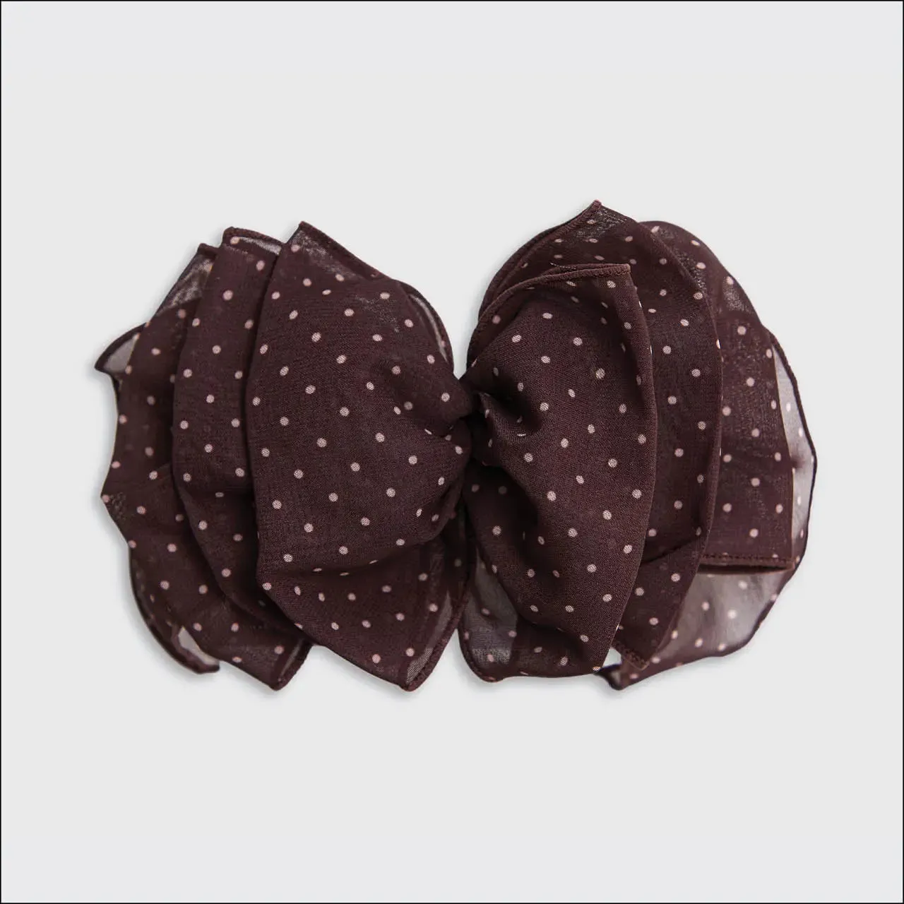 Kitsch Chiffon Polka Dot Bow Barrette