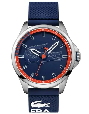 Lacoste Capbreton Mens Watch - Blue Dial & Strap - Stainless - Red Accents - 50m