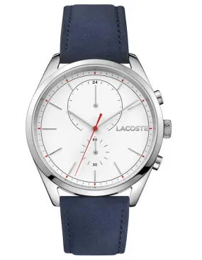 Lacoste Mens San Diego Watch - Stainless Steel - Blue Nubuck Strap - 24-hour