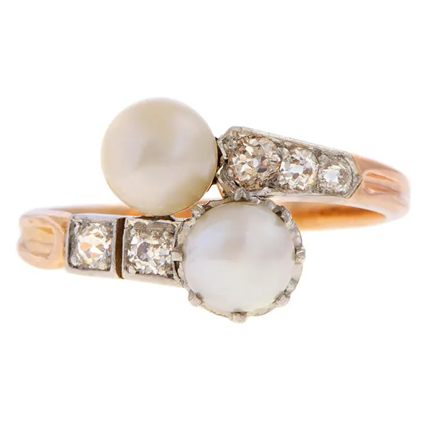 Late Victorian Pearl Toi et Moi Ring