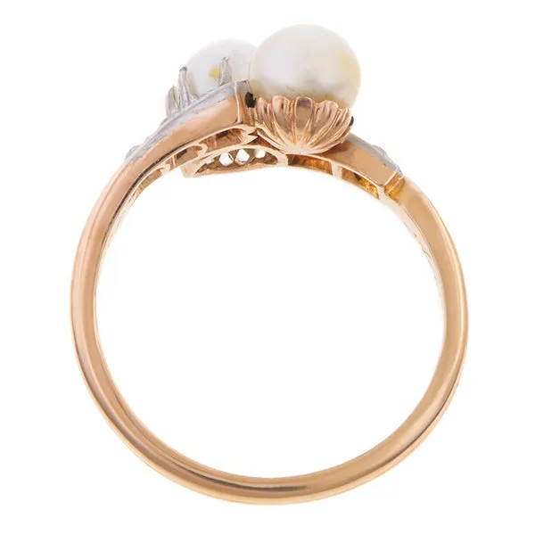 Late Victorian Pearl Toi et Moi Ring