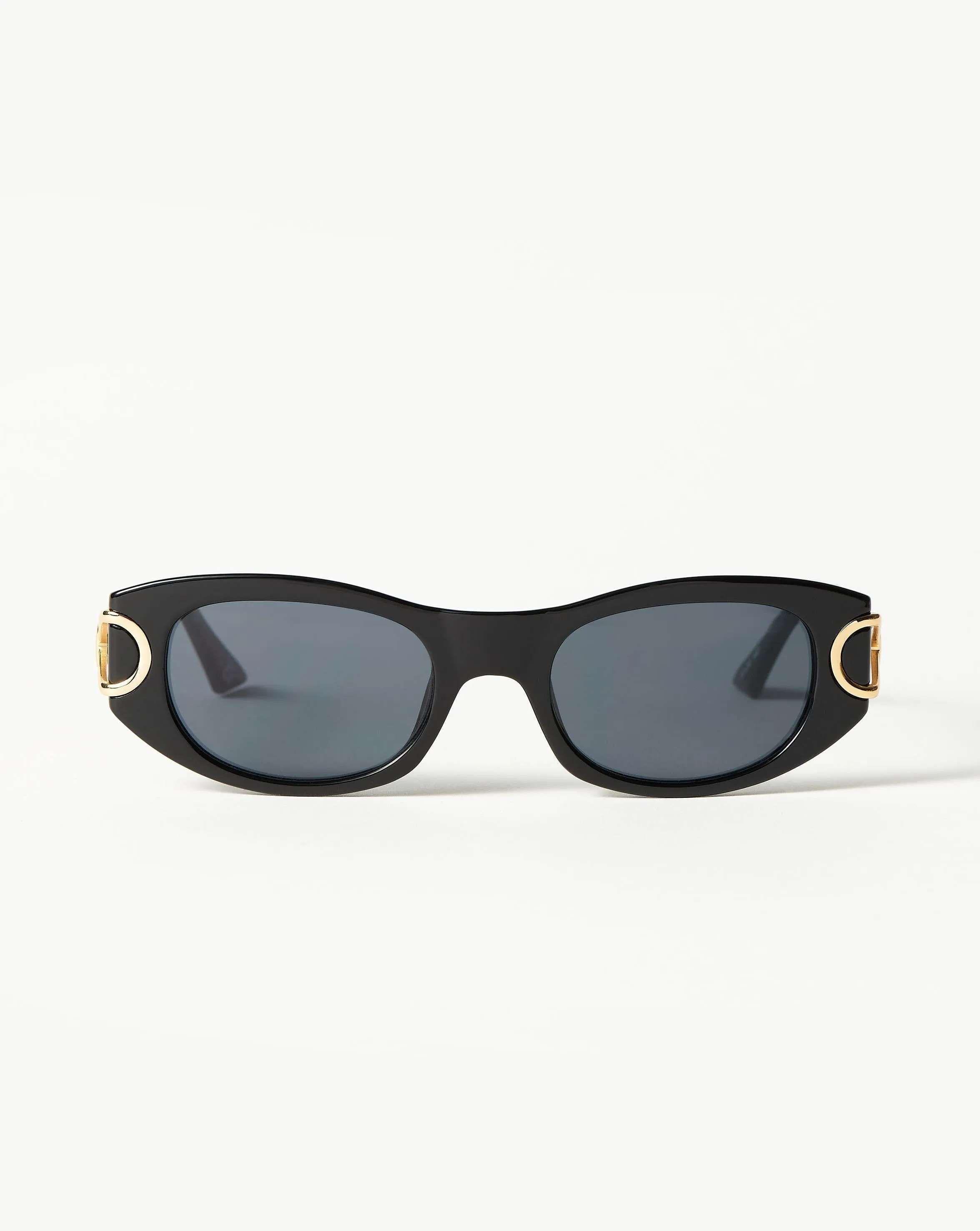 Le Specs Hydrus Link Oval Sunglasses | Black