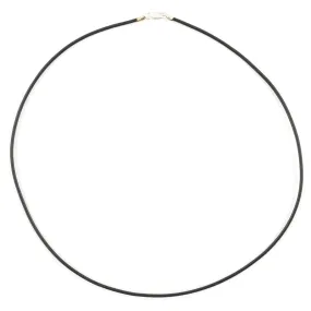 Leather Necklace-1.5mm Leather Cording with Sterling Silver Lobster Clasp-Black-18 Inches