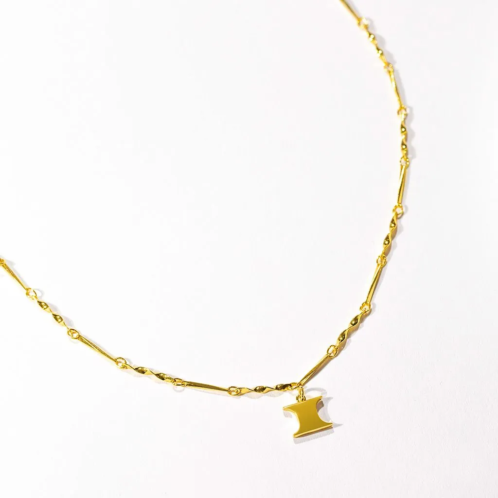 Letter Necklace (I) - Gold