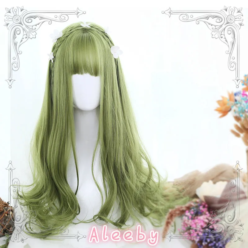 LOLITA GREEN LONG CURLY WIG BY31075