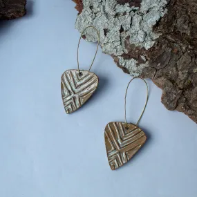 Long ceramic Triangle Earrings