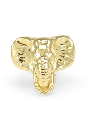 Mama Elephant Ring- Solid Brass 14k gold plated