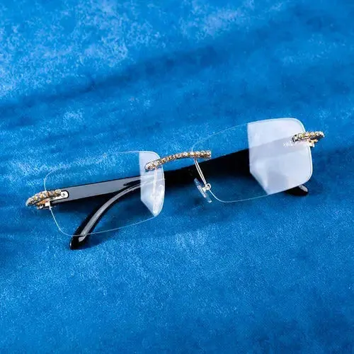 Moissanite Rimless Sunglasses 14K Gold