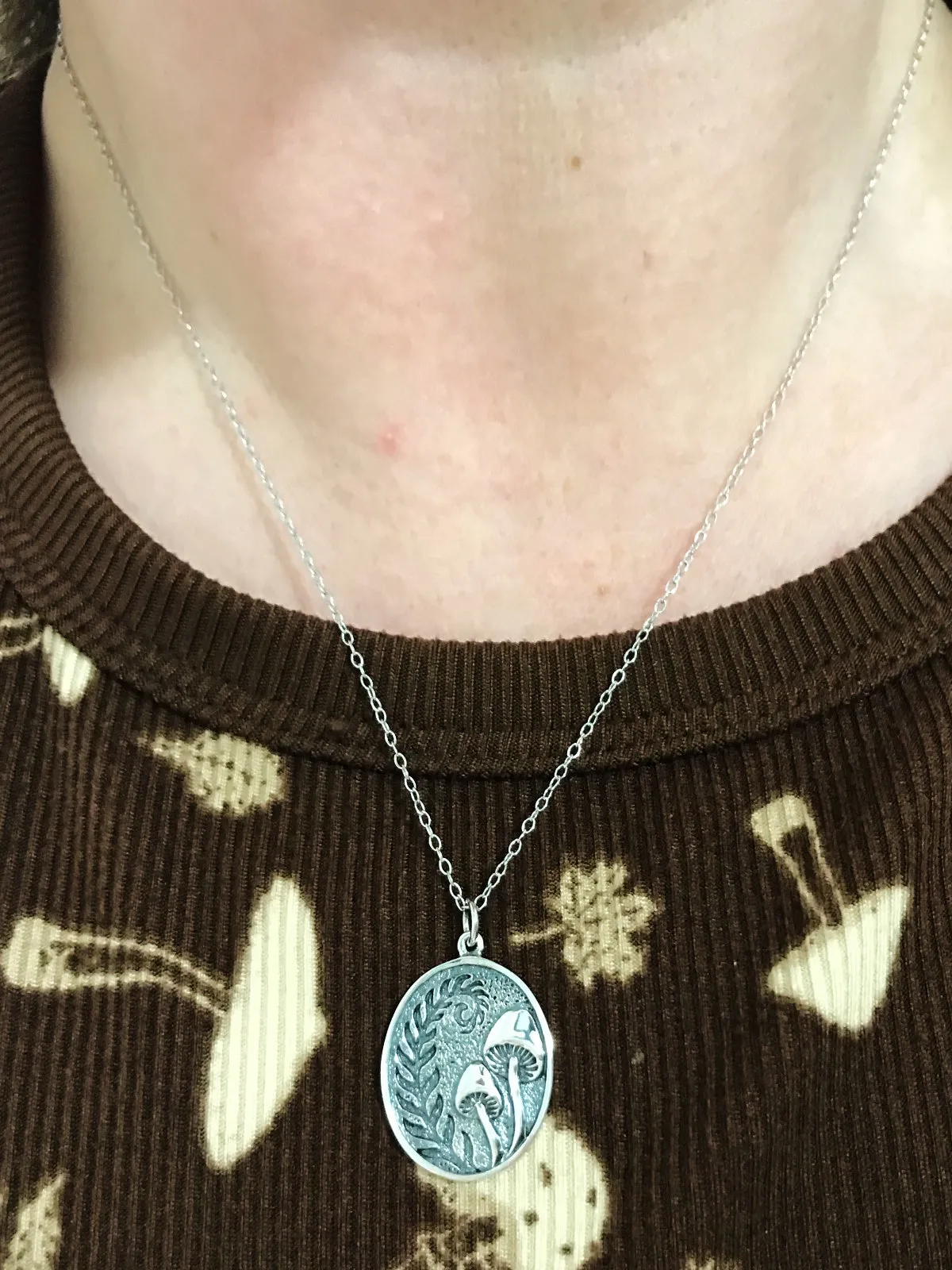 Mushroom & Fern Necklace