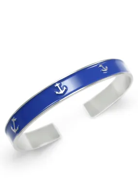 Nautical Navy Blue Anchor Cuff Bracelet