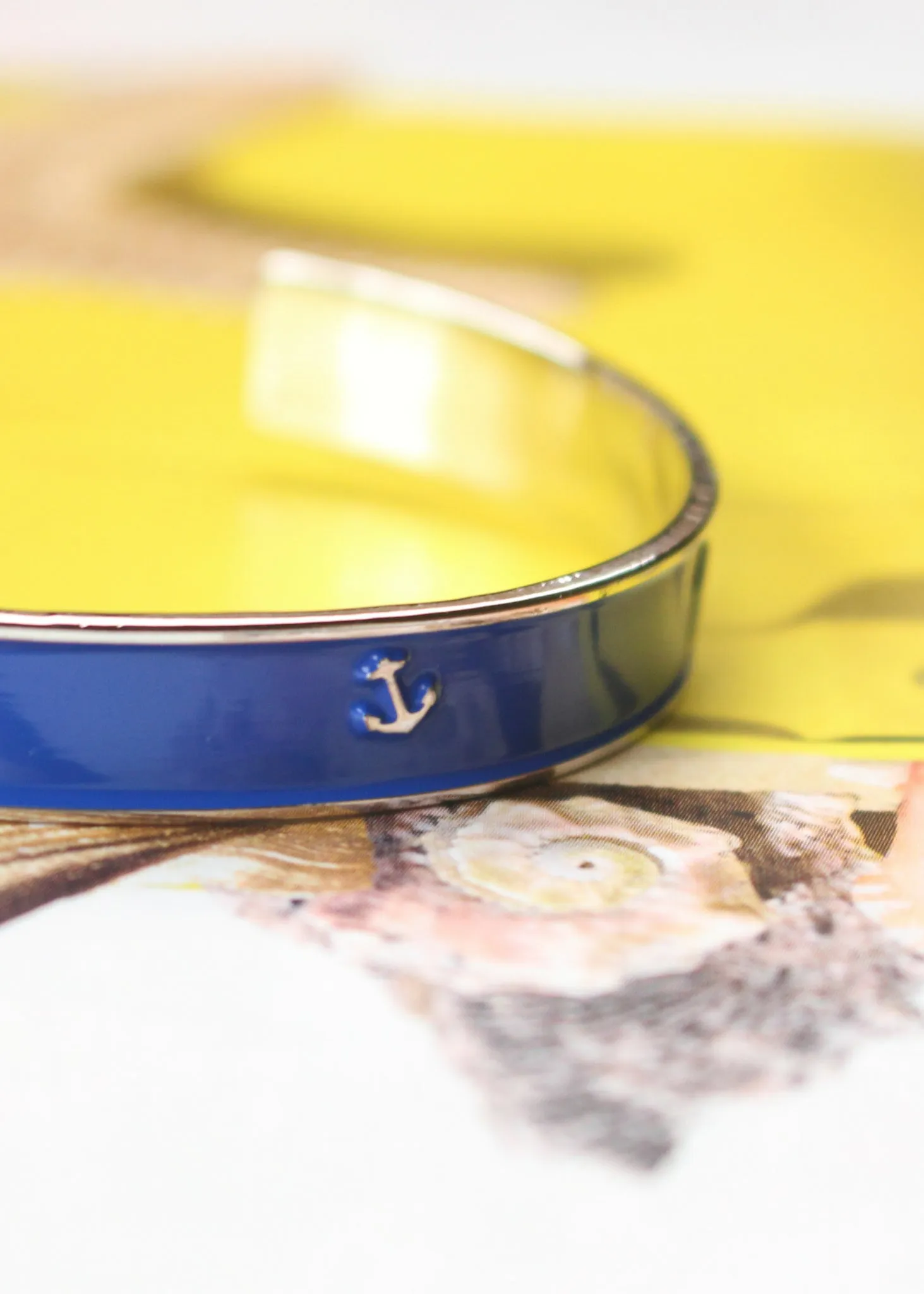 Nautical Navy Blue Anchor Cuff Bracelet