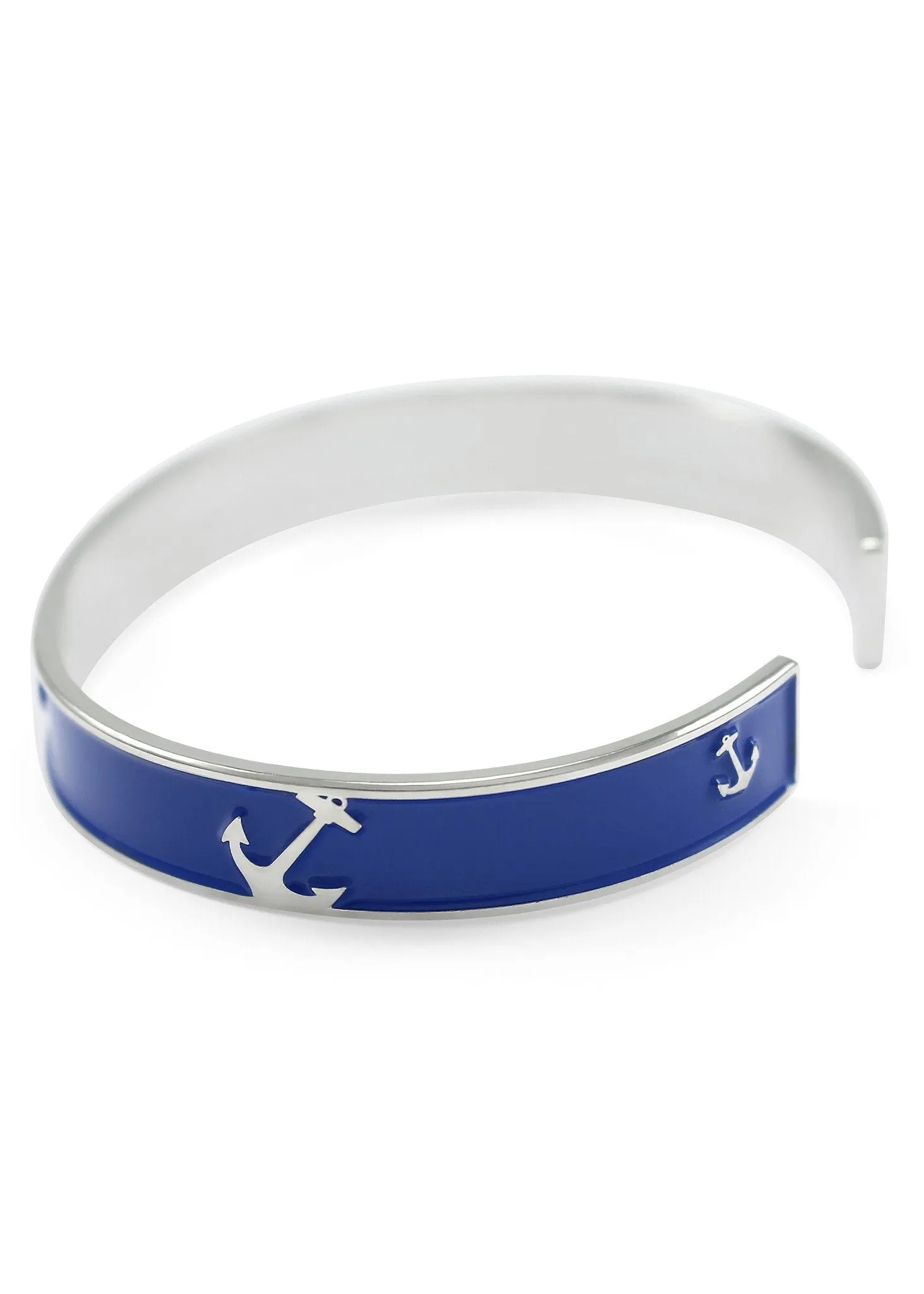 Nautical Navy Blue Anchor Cuff Bracelet