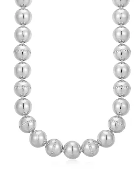 Oversized Ball Chain Necklace- Silver