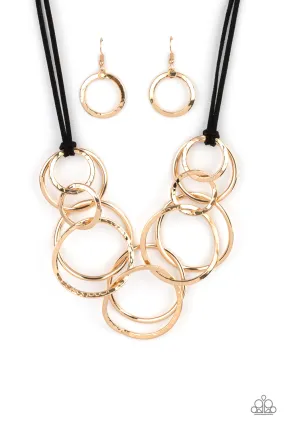 Paparazzi Accessories - Spiraling Out of COUTURE - Gold Necklace