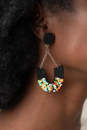 Paparazzi Make it RAINBOW - Black Seed Beads Post Earrings