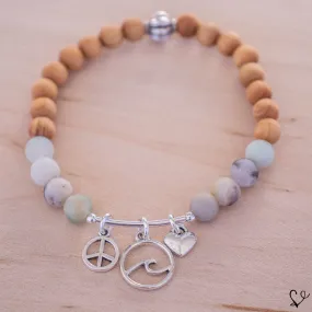 Peace. Love. Waves Dainty Diffuser Bracelet