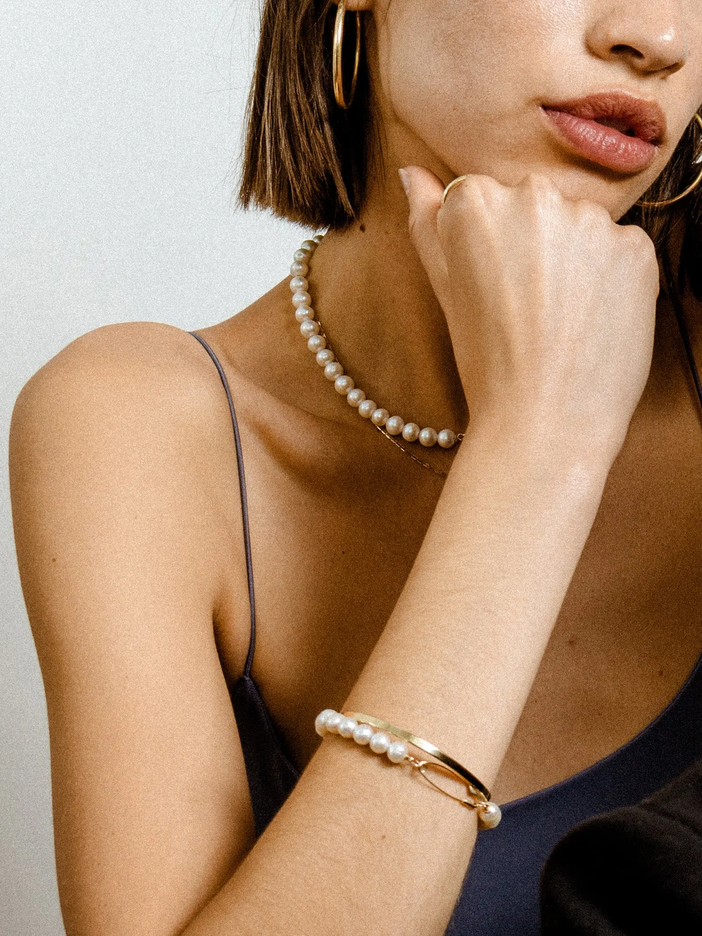 Pearl Safety Pin Choker