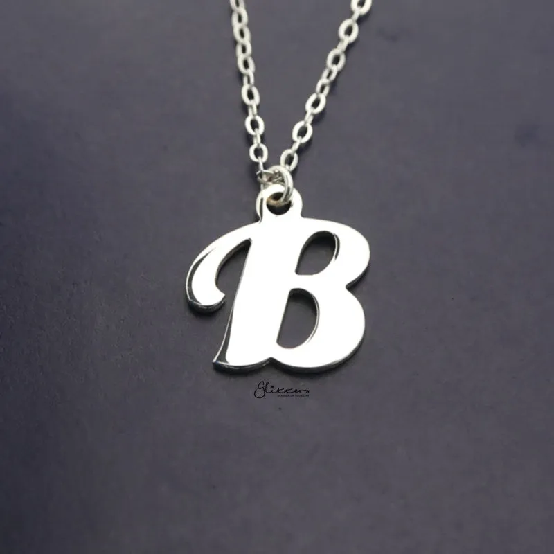 Personalized Sterling Silver Alphabet Necklace - Font 2