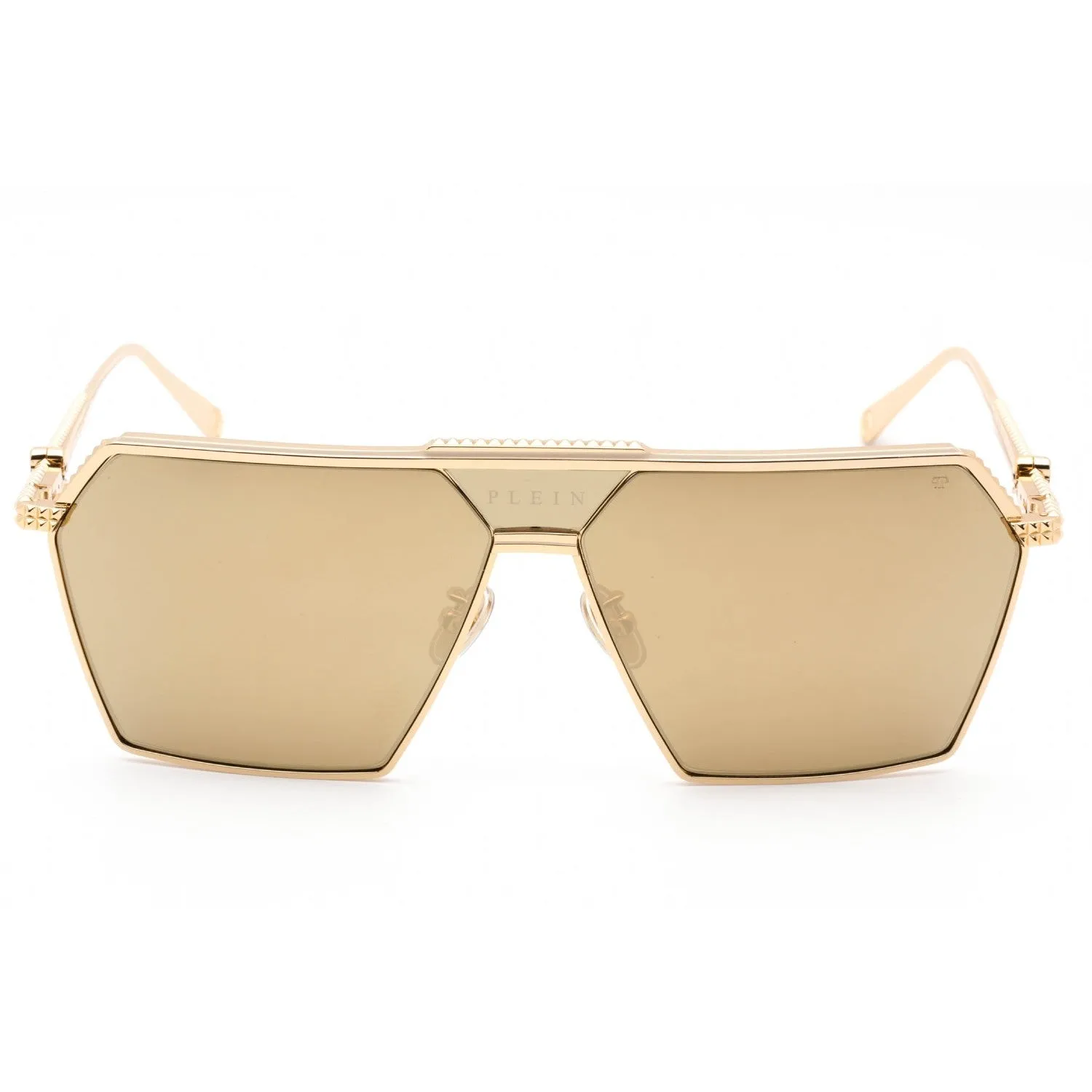 Philipp Plein SPP076V Sunglasses Polished Yellow Gold / Smoke Mirror Gold Women's