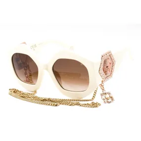 Philipp Plein SPP102S Sunglasses Ivory / Brown Gradient Women's