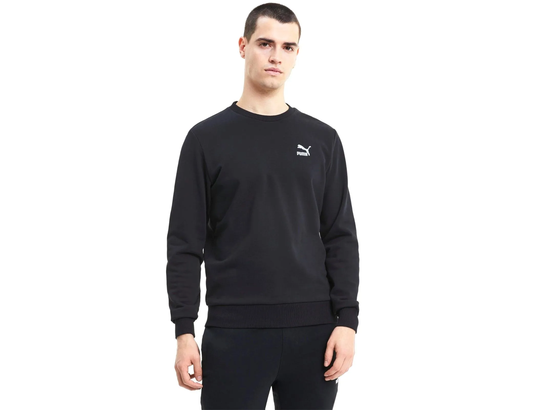 PUMA Classic Logo Crew Embr Felpa Uomo Black 597752 01