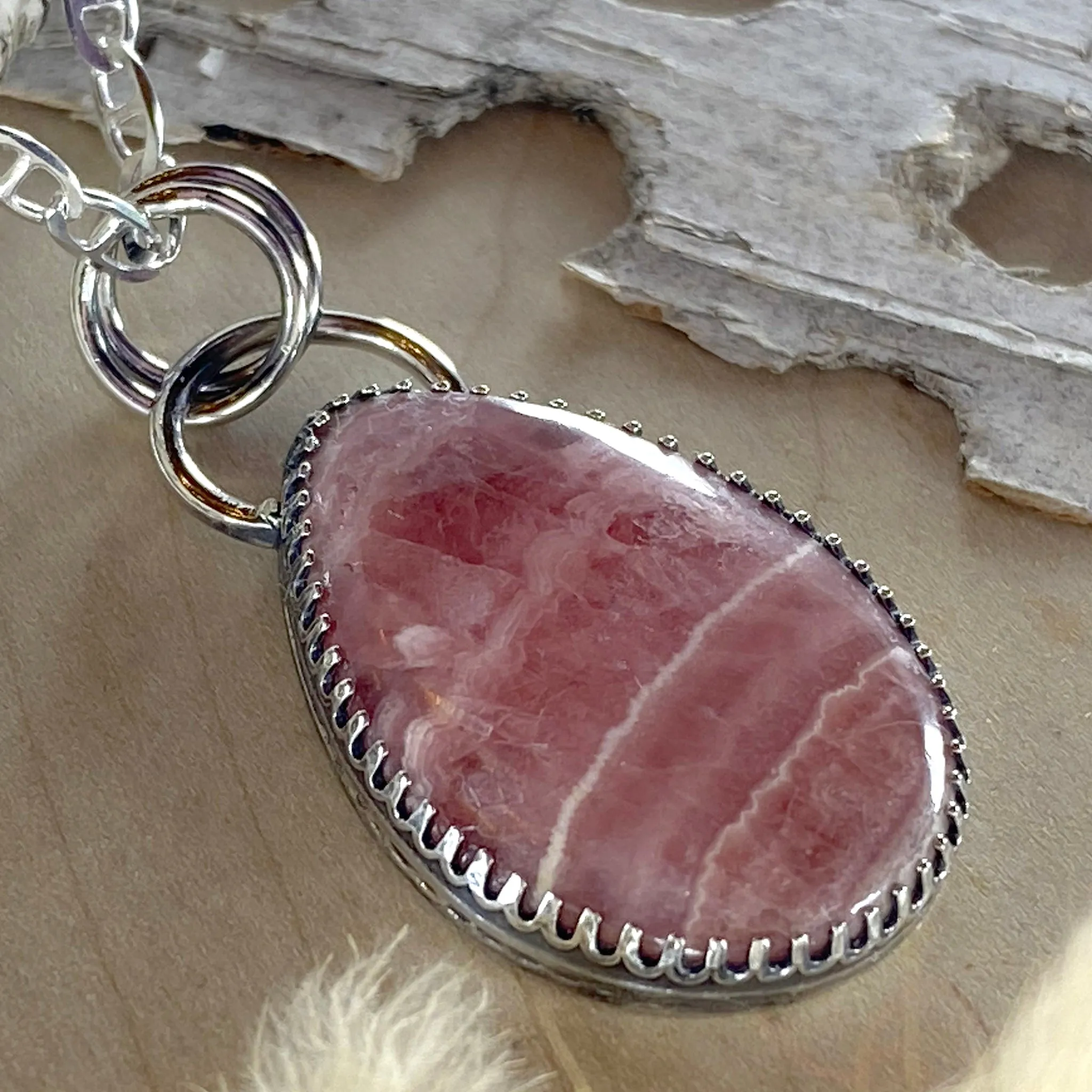 Rhodochrosite Pendant Necklace