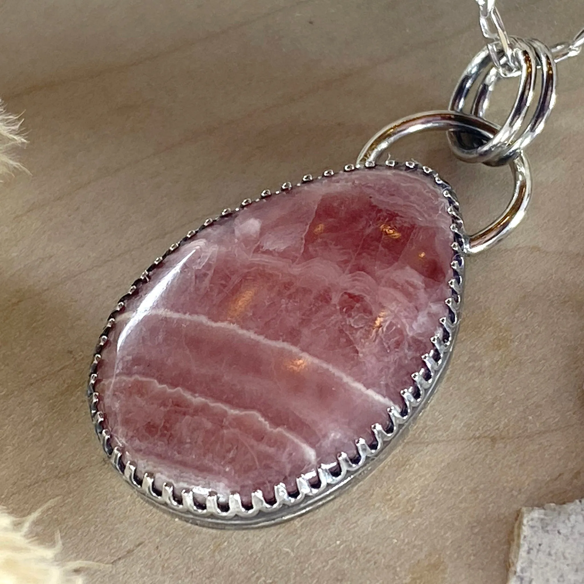 Rhodochrosite Pendant Necklace