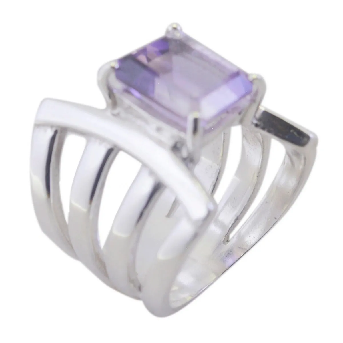 Riyo Fine-Looking Stone Amethyst 925 Silver Rings Celtic Jewelry