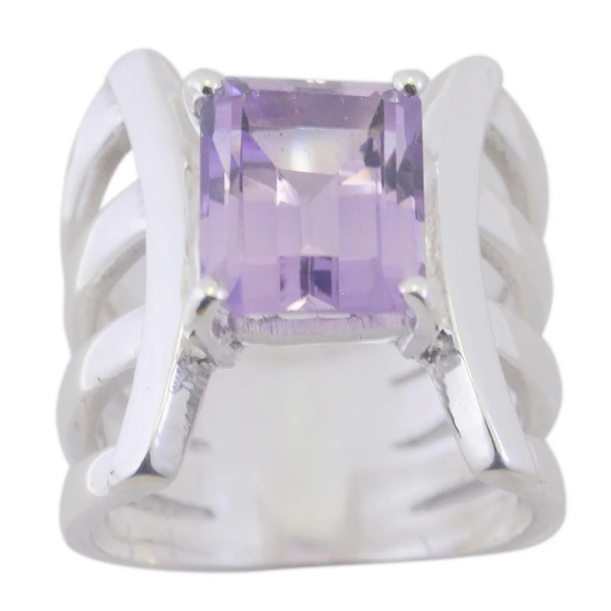 Riyo Fine-Looking Stone Amethyst 925 Silver Rings Celtic Jewelry