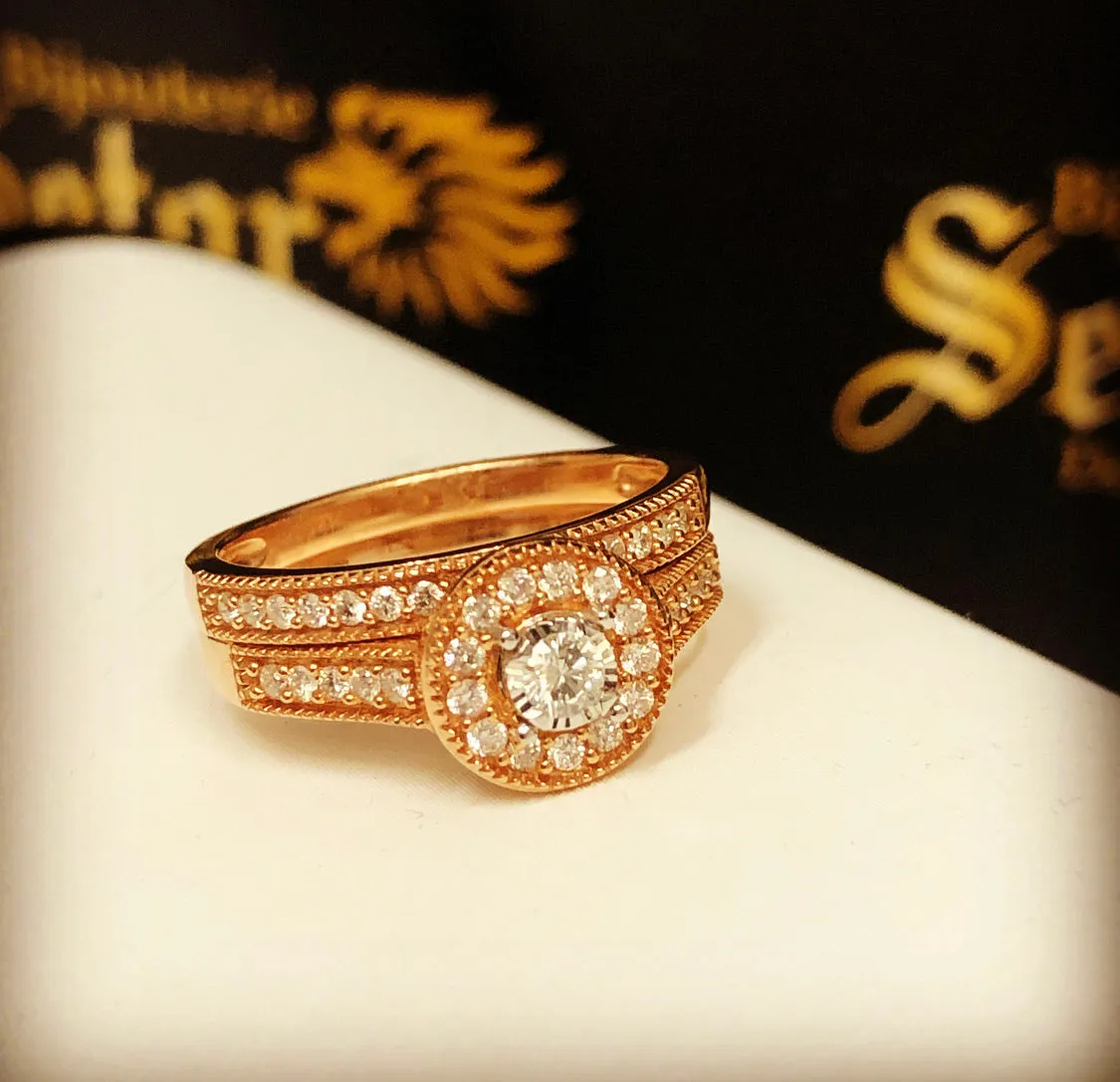 Roma rose gold diamond rings DWR024