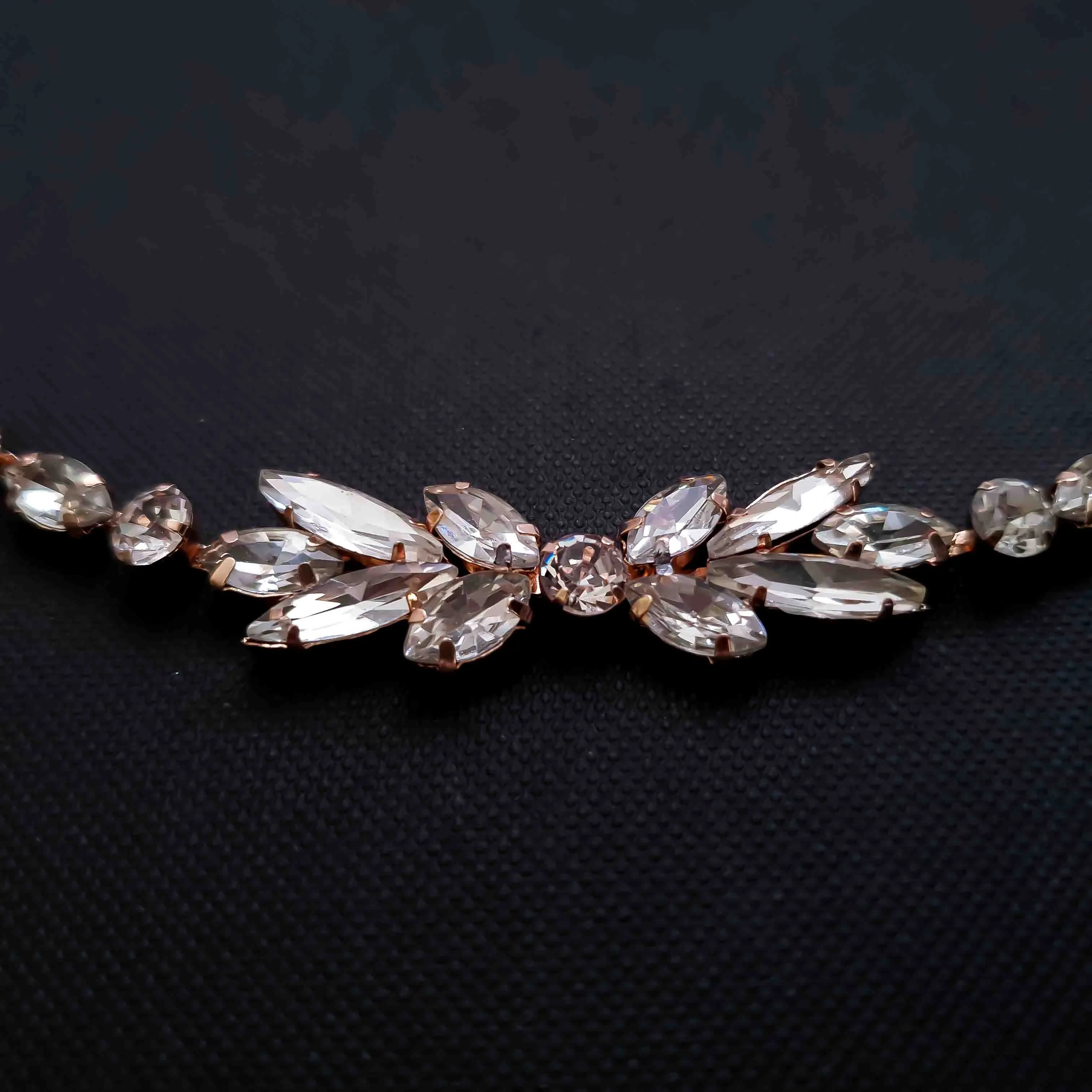 Rose Gold Crystal Headpiece-Haisley