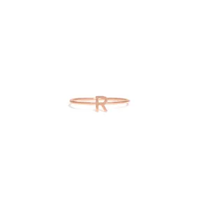 Rose Gold Single Initial Ring