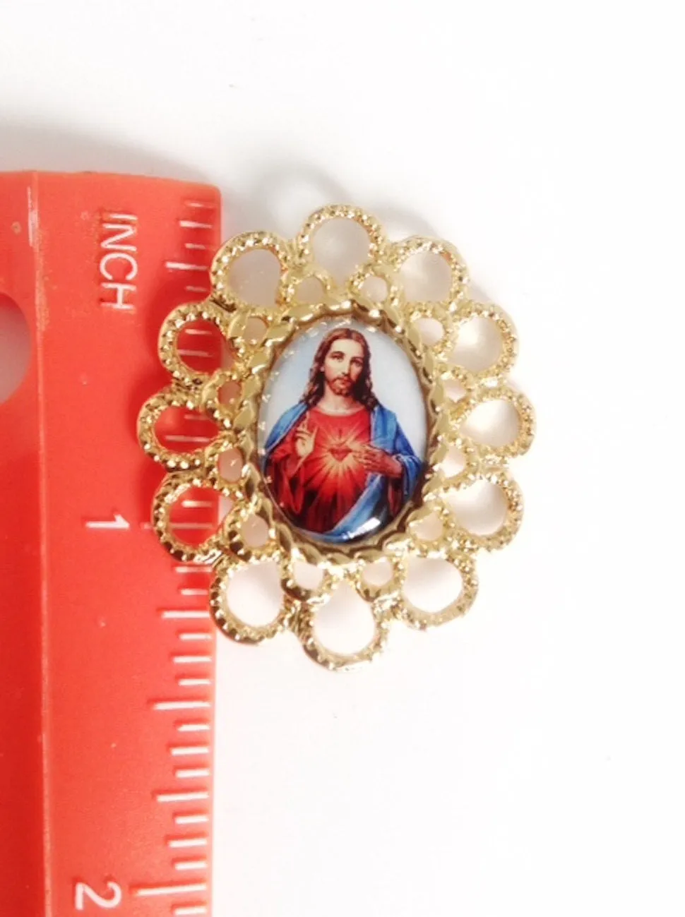 Sagrado Corazon de Jesus Pendant Necklace Sacred Heart of Jesus Medal Gold Oval Jesus charm Cristian Jewelry Catholic gifts Religious Medals