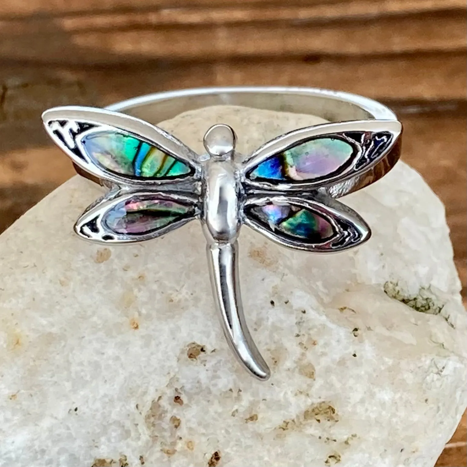 Sea Shell Dragonfly Ring - R186