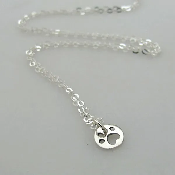 Silver Dog Paw Necklace - Pet Lovers Pendant