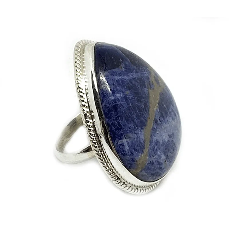 Sodalite Gemstone Large Statement Ring