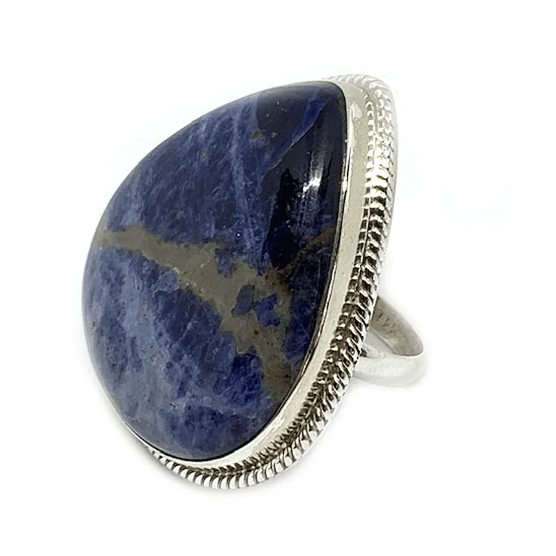 Sodalite Gemstone Large Statement Ring