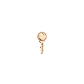 Solid Gold Tiny Key Stud Single Earring, 14k