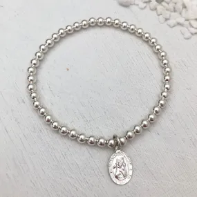 St Christopher Bead Bracelet Sterling Silver